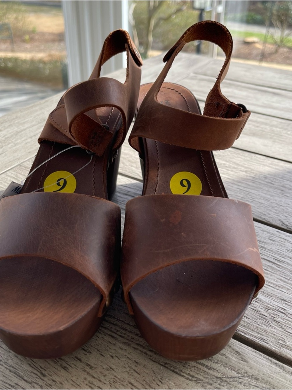Mila Paoli Women's Brown Leather Platform Sandal Heels Womens Size 9 NWT - Picture 5 of 10